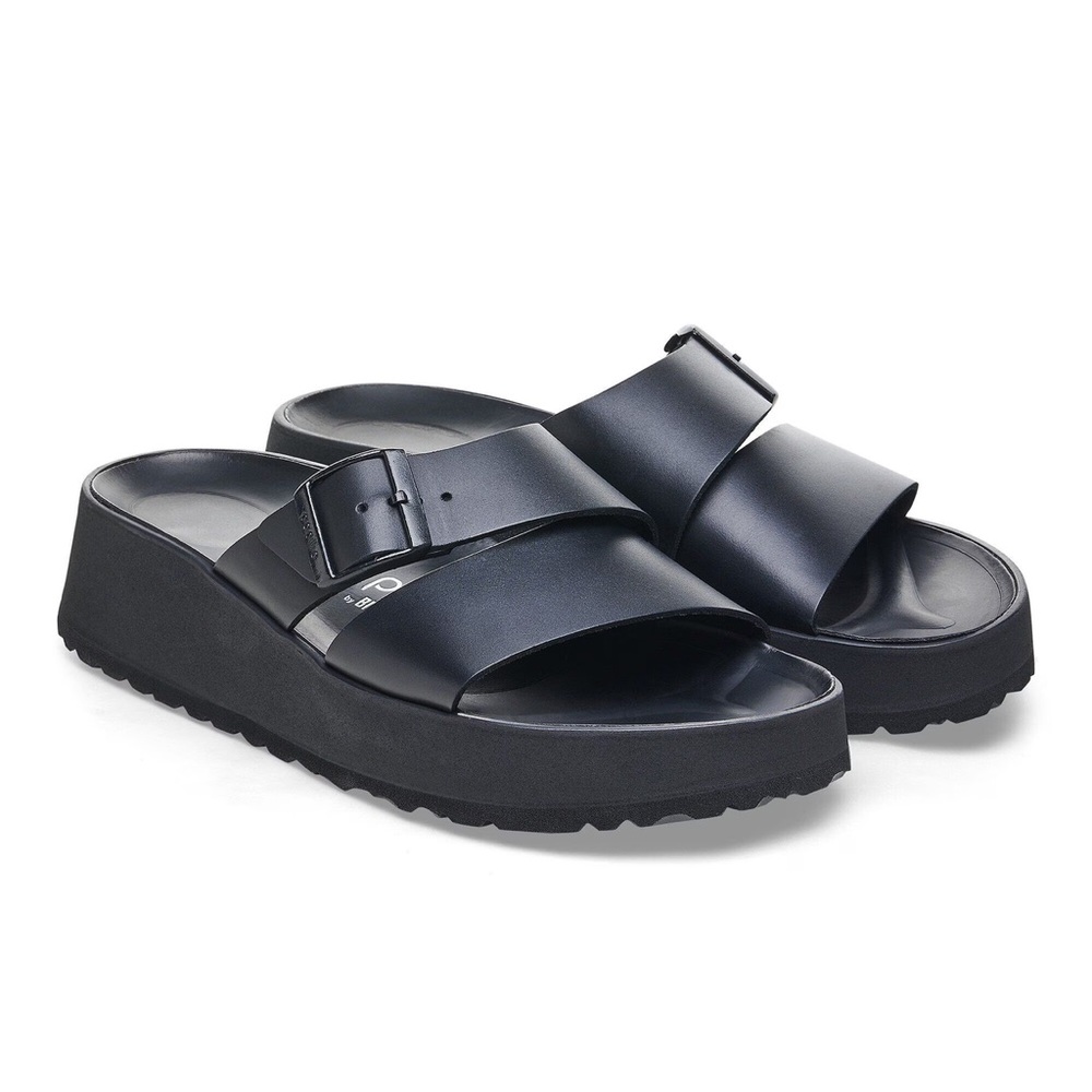 Birkenstock Papillio Almina Black Platform Slide Sandals Sz 37 - Picture 7 of 13